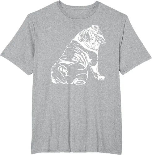 Miniatura 77 de Gracioso Bulldog Inglés playera perro Hund playera regalo, Azul (Heather blue)