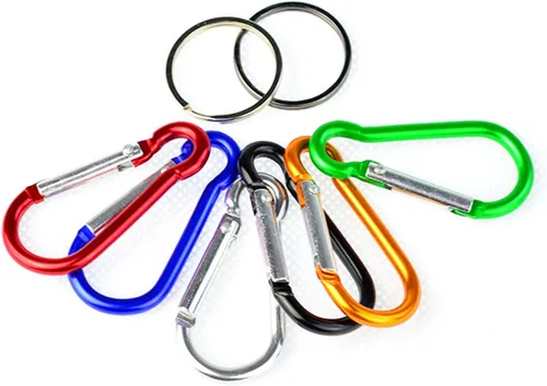 Miniatura 3 de 30 clips de mosquetón de 2 pulgadas con llaveros de aluminio con anillo en D
