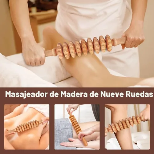 Miniatura 4 de JUANWAN Juego de herramientas de masaje de terapia de madera 10 en 1 Gua Sha Masajeador de madera para moldeo corporal Juego de herramientas