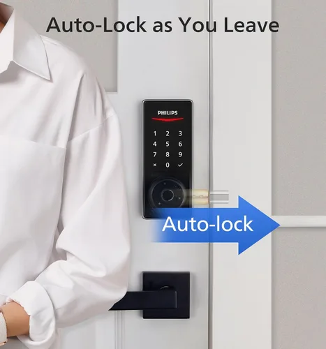 Miniatura 6 de Philips Cerradura de puerta inteligente Wi-Fi, cerradura de puerta de entrada sin llave con control de aplicación, identificación de huellas