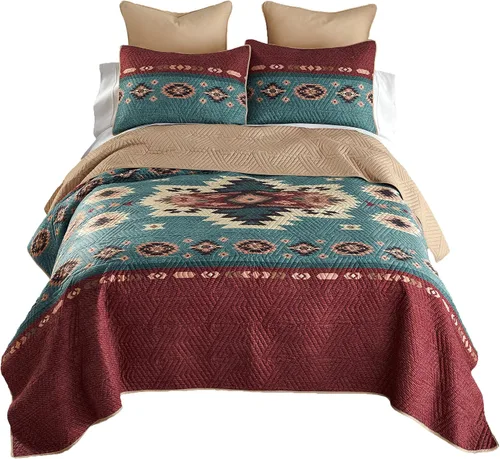 Miniatura 2 de Donna Sharp 25 Suroeste (Apache, Queen Set) Incluye edredón y dos fundas de almohada, lavable a máquina