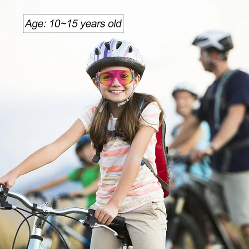 Miniatura 3 de Youth Viper Polarized Sunglasses for Kid Boys Girls Age 10-15 4 Interchangeable Lenses UV400 Glasses for Cycling Baseball Puntos+rosa
