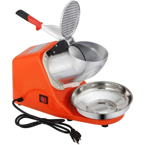 JungleA Máquina de afeitar eléctrica de hielo trituradora de hielo, máquina de hacer cono de nieve de hoja de acero inoxidable con placa de hielo,