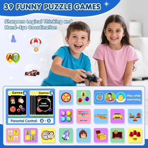 Miniatura 3 de MOFGDNI Reloj inteligente para niños con 39 juegos, pantalla táctil, cámara, video, reproductor de música, podómetro, calculadora, calendario