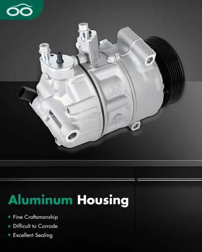 Miniatura 3 de Compresor de aire SCITOO para Audi A3 1.4L-2.0L, Q3-Q7, TT, TTS, Eos 2006-2018, 6SEU14C, Plata, Aleación de Aluminio, Polea de 10mm, Aceite PAG46