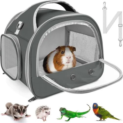 Miniatura 7 de Bissap Bolsa de transporte portátil para conejillos de indias, bolsa portátil para animales pequeños para hámster, chinchilla, conejo, jerbo, erizo