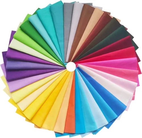 Paquete de 35 piezas de tela de acolchado de 8 x 8 pulgadas (7.9 in x 7.9 in), colores sólidos, algodón puro, cuadrados precortados para costura,