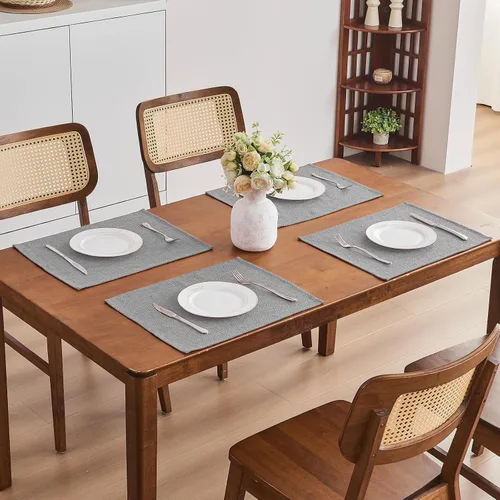 Miniatura 57 de Mantel para mesa rectangular de 55x71 pulgadas, de lino sintético, resistente a las arrugas e impermeable, color beige, para cocina, comedor