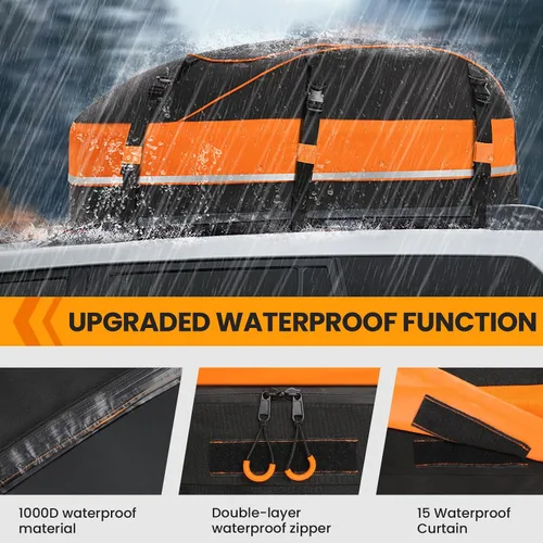 Miniatura 5 de Sailnovo Portaequipajes de techo impermeable de 20 pies cúbicos, portaequipajes de techo para coche para todos los vehículos con/sin estante