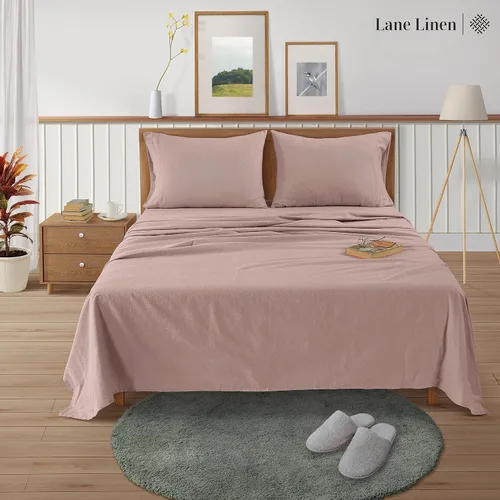 Miniatura 2 de LANE LINEN - Juego de sábanas ligeras de 100% franela de algodón de tamaño king, cepilladas para más suavidad, sábanas cálidas y cómodas, bolsillos