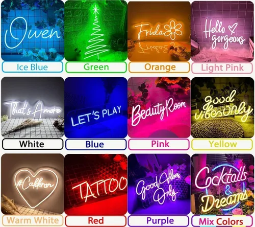 Miniatura 7 de Letreros de neón personalizados, letrero de neón personalizado para boda, dormitorio, regalo de fiesta de cumpleaños, letrero de luz LED grande