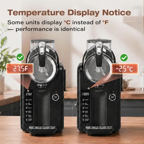 Miniatura 9 de SYINTAO Máquina de granizado no necesita hielo, 2 en 1 para bebidas congeladas y helados suaves, máquina de granizado autoenfriable con 5