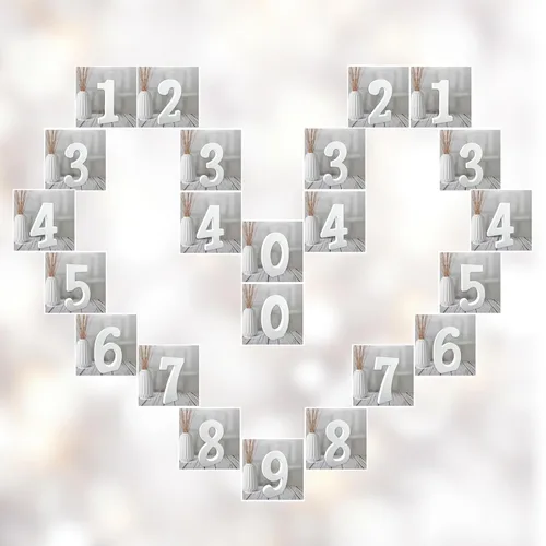 Miniatura 7 de Números de madera blanca de 8 pulgadas, número de madera sin terminar para pared, números decorativos de pie, rebanadas, decoración de tablero