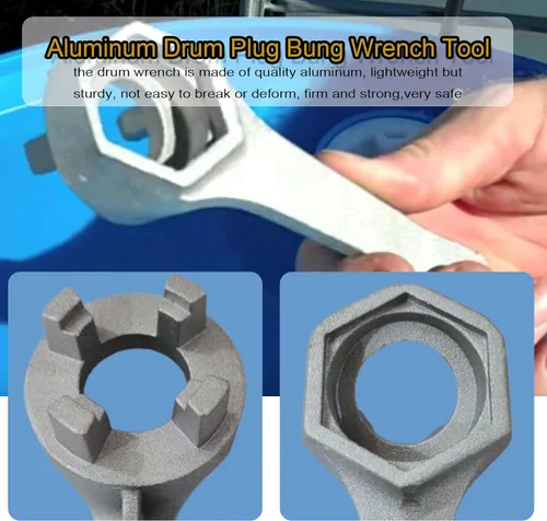 Miniatura 4 de Llave de tambor de aluminio WINTOWIN, llave de tapón, herramienta para abrir barriles de 10, 15, 20, 30 y 55 galones, se ajusta a tapas de bung