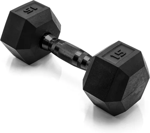 Miniatura 55 de CAP Barbell Peso de la mancuerna hexagonal recubierta, individual, 10-120 libras, múltiples opciones