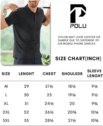 Miniatura 6 de Polu Polo de golf para hombre, absorbe la humedad, manga corta, casual, cuello de verano