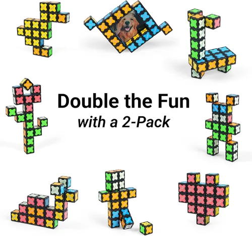 Miniatura 6 de TOSY Cubo magnético 2x2 – 8 bloques, juguete 2 en 1: cubo de rompecabezas de 2 x 2 x 2 y cubo infinito personalizable, regalos de cesta de Pascua