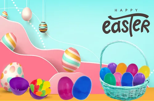 Miniatura 2 de The Dreidel Company - Huevos de Pascua de plástico rellenables a granel, colores surtido; perfectos para caza de huevos de Pascua, huevos
