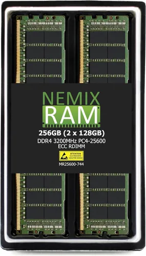 Miniatura 7 de NEMIX RAM 1TB (4X256GB) DDR4 3200MHZ PC4-25600 8Rx4 1.2V CL22 288-PIN ECC LRDIMM Kit de memoria de servidor reducida de carga compatible