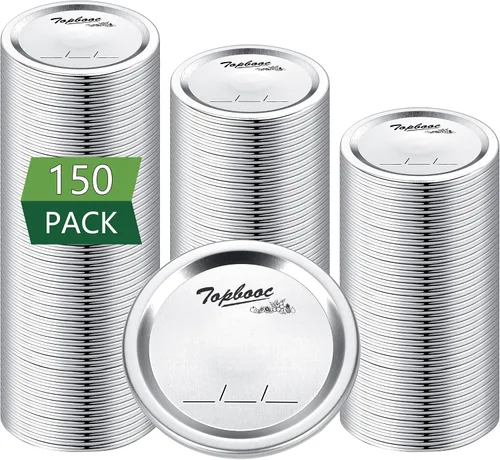 Miniatura 9 de Tapas para conservas Ball Kerr con anillos - Tapas y anillos divididos, material de grado alimenticio, 100% ajuste y hermético para frascos de boca