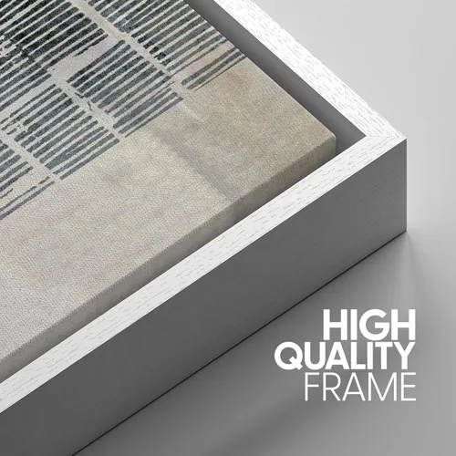 Miniatura 364 de SIGNWIN Lienzo enmarcado para pared, arte con pinceladas de flujo neutro en tonos beige abstractos, ilustraciones, arte moderno, decorativo