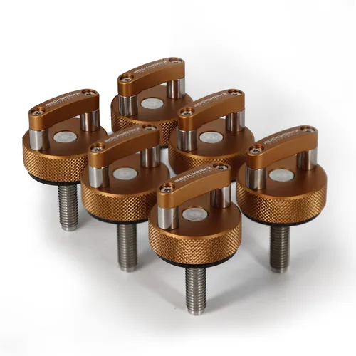 Miniatura 15 de ROCKWORKX Billet Tornillo de pulgar de aluminio duro de extracción rápida, anillo en D integrado, compatible con Jeep Wrangler JK 2007-20018, JL
