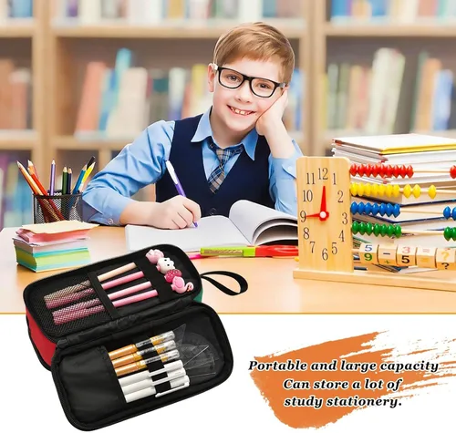 Miniatura 6 de Fisyme Estuche de lápices personalizado con bandera de México, caja de gran capacidad para bolígrafos, bolsa de maquillaje, organizador