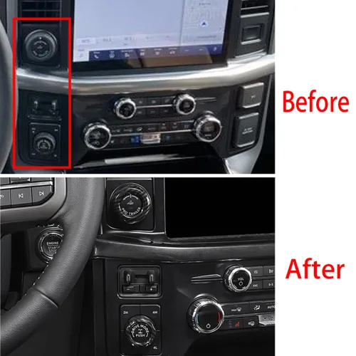 Miniatura 3 de Keptrim Para Ford F-150 de fibra de carbono ABS 2021, 2022, 2023, 2024, 2025, interruptor de aire acondicionado, 2 piezas