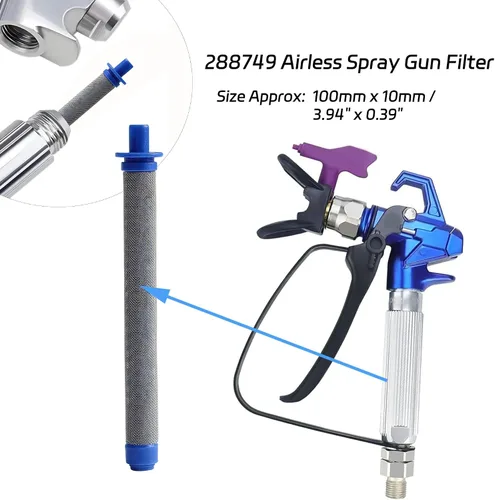 Miniatura 5 de 288749 60 filtros de pistola de pintura en aerosol sin aire de malla de repuesto para Graco SG10 SG20 SG Pro SG2 SG3, 288749 Sustituye a los filtros