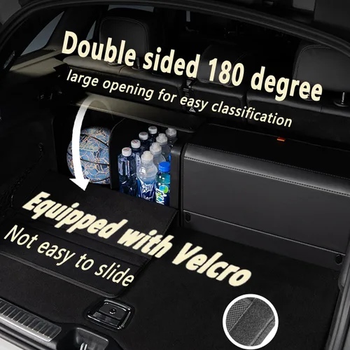 Miniatura 3 de GMQ Organizadores de maletero para automóvil, organizadores de automóvil y almacenamiento para SUV, tapa magnética con almacenamiento plegable, gran