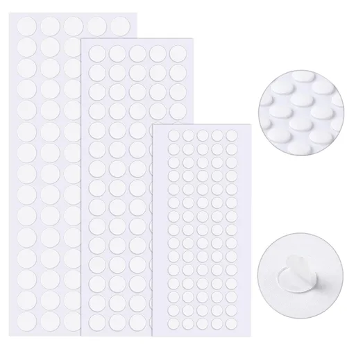 JANYUN 225 Piezas de Calcomanías de Puntos Adhesivos de Doble Cara, Masilla Redonda Transparente, Tachuelas Adhesivas que no Dejan Rastro, Masilla