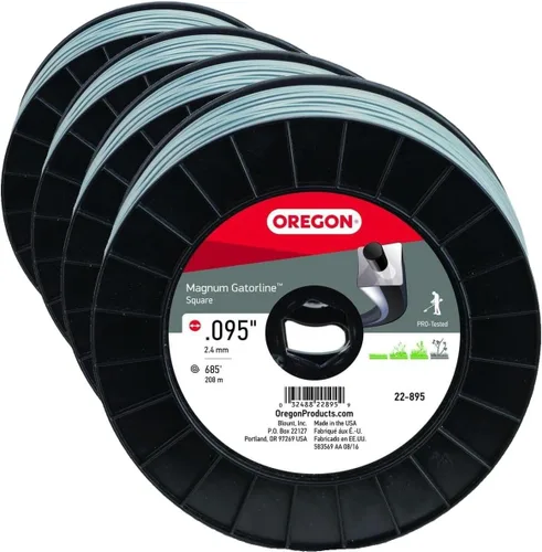 Miniatura 12 de Oregon Magnum Gatorline 095 - Línea de recortadora resistente, cuerda cuadrada profesional para desbrozadora de malezas a gas y eléctrica