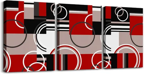 Miniatura 29 de Erosebridal Bohemian Wall Decor 12"x16" 3 Piece Country Southwestern Canvas Wall Art Boho Aztec Arrows Diamond Poster Print Black Gray Geometric