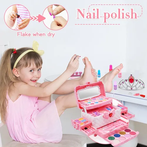 Miniatura 5 de Kit de Maquillaje para Niñas - Maquillaje Lavable No Tóxico para Niños, Juguetes de Princesa para Niñas Pequeñas, Juego de Maquillaje para Niños