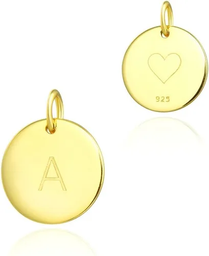 adabele Auténtico Collar con dije de letra del alfabeto A-Z de 26 letras pequeñas de 12 mm de plata de ley redonda para aretes, pulseras, collares,