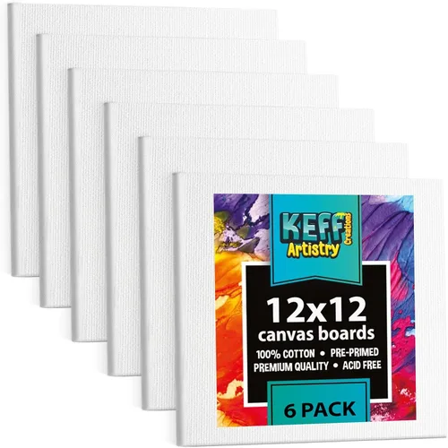 Miniatura 37 de KEFF Lienzo para pintar, paquete de 5 lienzos de 8 x 10 pulgadas, lienzos pequeños 100% algodón con triple imprimación para pintura. Mini lienzos a