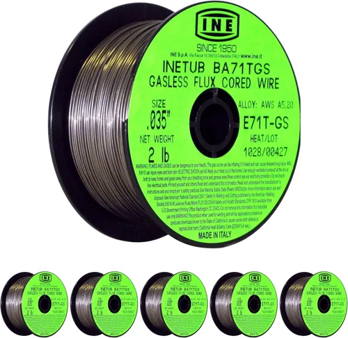 Miniatura 18 de Carrete de alambre de alma fundente sin gas BA71TGS de Inetub, de 0.030 pulgadas, 2 libras, para soldar acero al carbono
