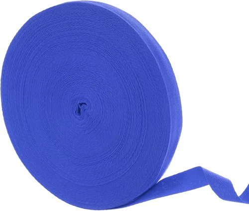 Miniatura 10 de uxcell Cinta de sarga de algodón de 50 yardas, cinta de espiga de 3/8 pulgadas para coser ropa, manualidades (azul)