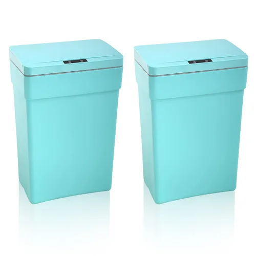 Miniatura 15 de Dkeli Bote de basura automático de 13 galones para cocina, baño, dormitorio, oficina en casa, de plástico de alta capacidad sin contacto con tapa
