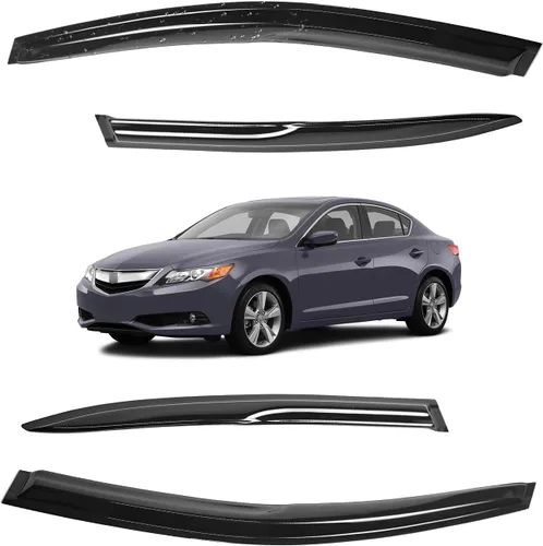 Miniatura 152 de Viseras para ventanas para Mazda 3 Sedán 4 puertas 2004 2005 2006 2007 2008 2009 estilo JDM Mugen, deflector de viento, protector solar y de lluvia