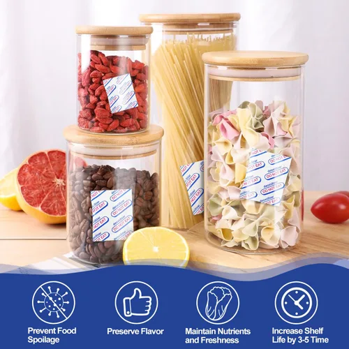 Miniatura 3 de auhanth 100 paquetes de absorbentes de oxígeno de 300 CC (10 paquetes de 10), absorbentes de oxígeno de grado alimenticio para almacenamiento
