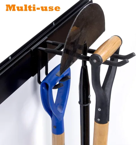Miniatura 8 de WALMANN Sistema de organización de almacenamiento de garaje, estante de pared de esquí de hasta 10 pares de soportes para esquís, cobertizo de casa