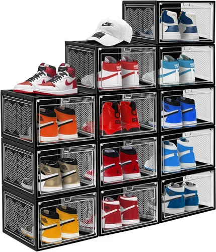 Miniatura 8 de Cajas de zapatos para zapatos, organizador de zapatos para armario, cajas de almacenamiento de zapatos, cajas de zapatos transparentes, cajas
