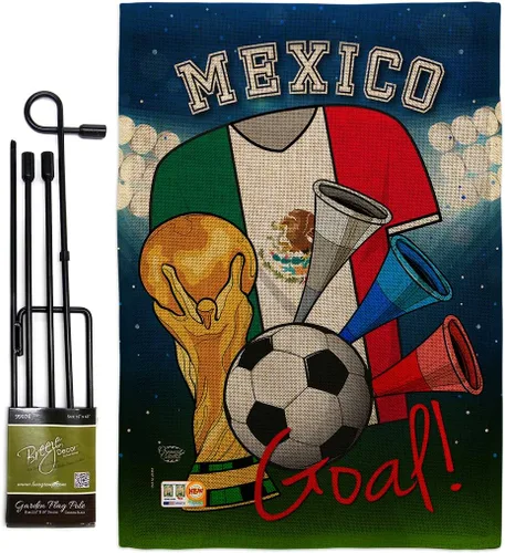 Miniatura 14 de Juego de bandera de México de la Copa del Mundo de Fútbol de México para jardín, juego de portería, pelota de fútbol, entretenimiento, actividad