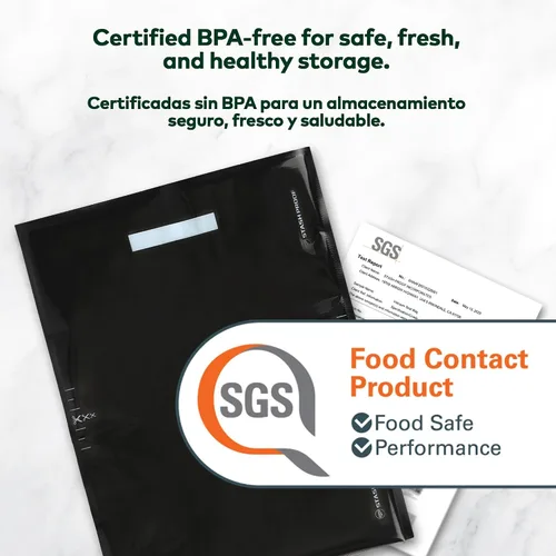 Miniatura 4 de Bolsas de sellado al vacío de 15 x 20 pulgadas (50 unidades) de 5.5 mil (negro y negro) – Sin BPA de grado comercial para almacenamiento, bolsa