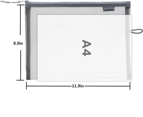 Miniatura 8 de SUPACOOL Bolsa de maquillaje de malla de viaje, bolsas organizadoras de cosméticos con cremallera, bolsas organizadoras de pañales, bolsa de nailon