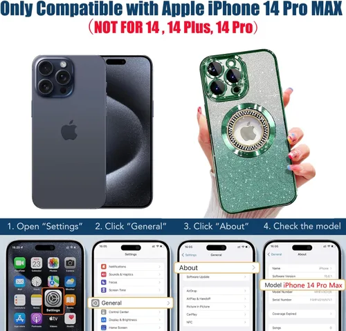 Miniatura 444 de Misscase Funda magnética con purpurina para iPhone 11 compatible con MagSafe, protección completa, delgada, a prueba de golpes, antiarañazos