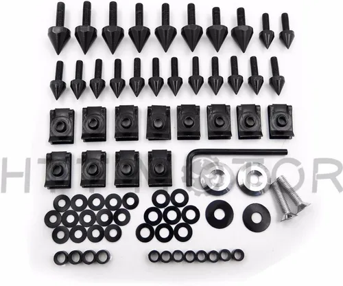 MT215-015 - Kit de pernos de carenado de espiga negra compatible con Kawasaki Ninja Zx6 Zx6R Zx9R 1998-2002