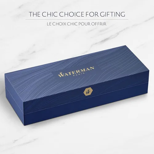 Miniatura 5 de Waterman Hémisphère - Bolígrafo, laca negra y blanca con borde recubierto de paladio, punta fina, tinta negra, caja de regalo - Elegantes elementos