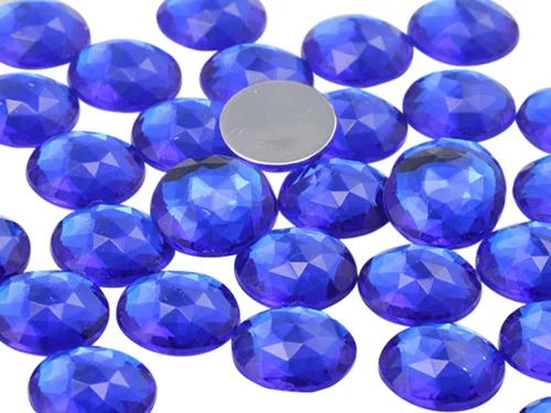 Miniatura 23 de Joyas de diamantes de imitación acrílicos redondos con parte trasera plana de 0.709 in, adornos de gemas de plástico para cosplay, disfraces